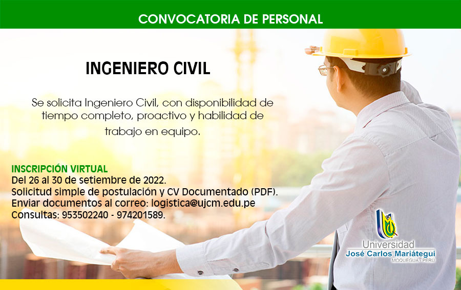 Convocatoria de Personal: Ingeniero Civil