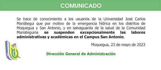 Suspende-labores – Universidad José Carlos Mariátegui